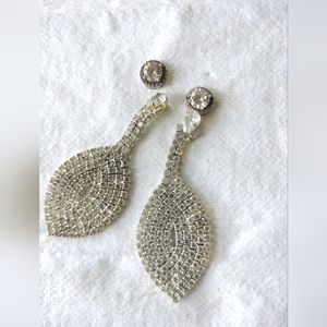 2 Piece Silver Sparkly Earrings